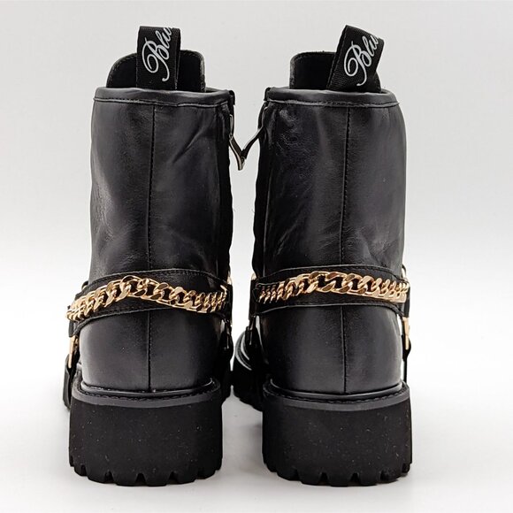 Blumarine Women Logo Chain Harness Combat Boots Size 9.5M EUR 40 - Picture 9 of 9